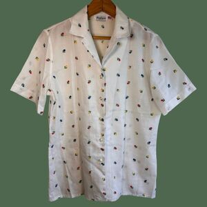 Vintage 70’s Jamboree Flower Embroidered Button Down Shirt